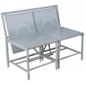Magic 2-zits metalen tuinbank met klaptafel grijs